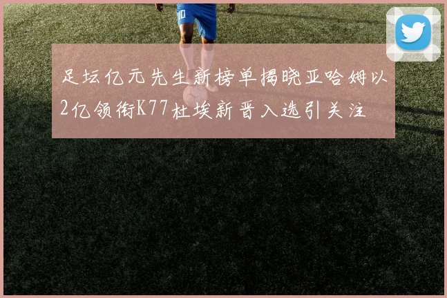 足坛亿元先生新榜单揭晓亚哈姆以2亿领衔K77杜埃新晋入选引关注